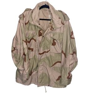 US Army Jacket Medium Desert Camo M65 Field Utility Cold Weather Coat Military